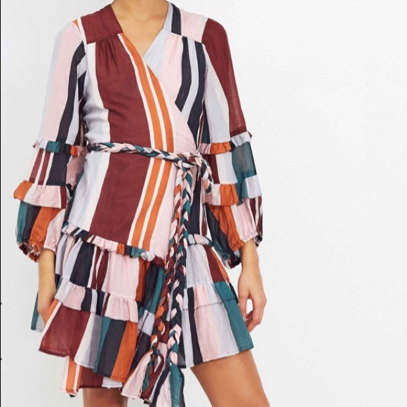 Apiece Apart Striped Linen Wrap Dress - Picture 7 of 7